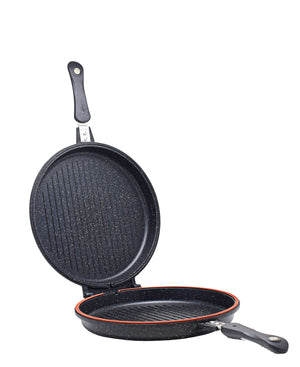 OMS Granite Double Sided Grill Pan - Black