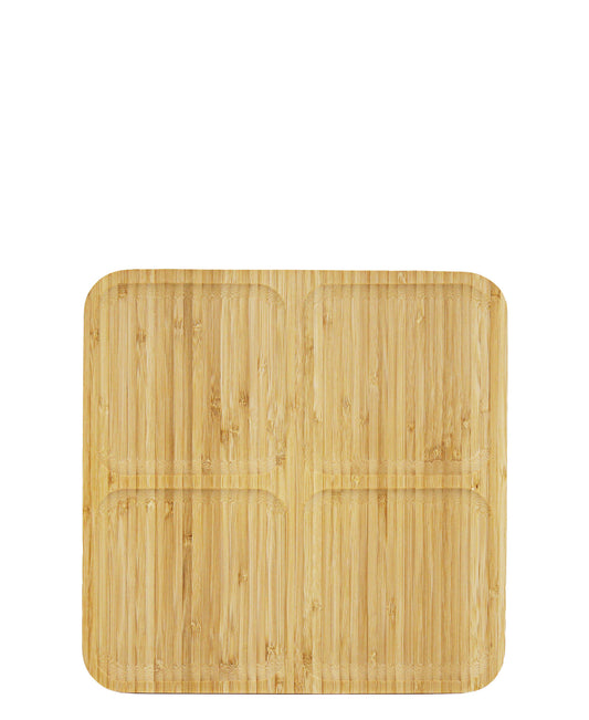 Bamboo Plate With 4 Compartments - Oak