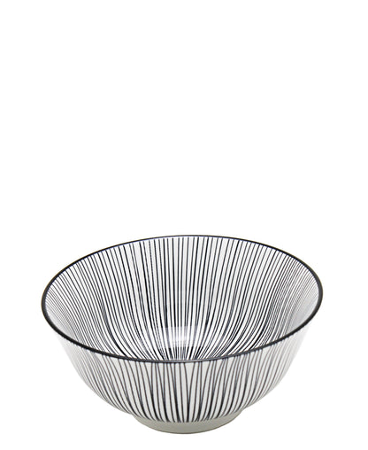 Shanghai Footed Bowl 15,8cm - White & Black