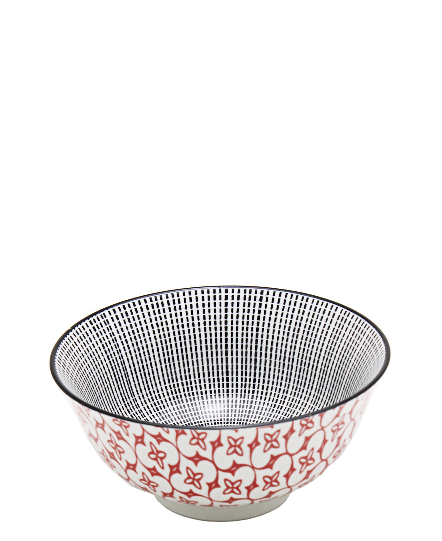 Shanghai Footed Bowl 15,5cm - White & Red