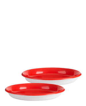 Trudeau Maison Set of 2 Plates- Red