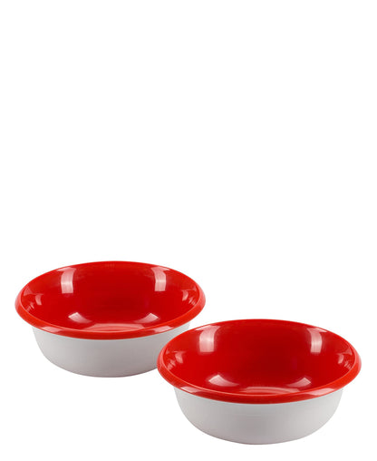 Trudeau Maison Set Of 2 Bowls- Red