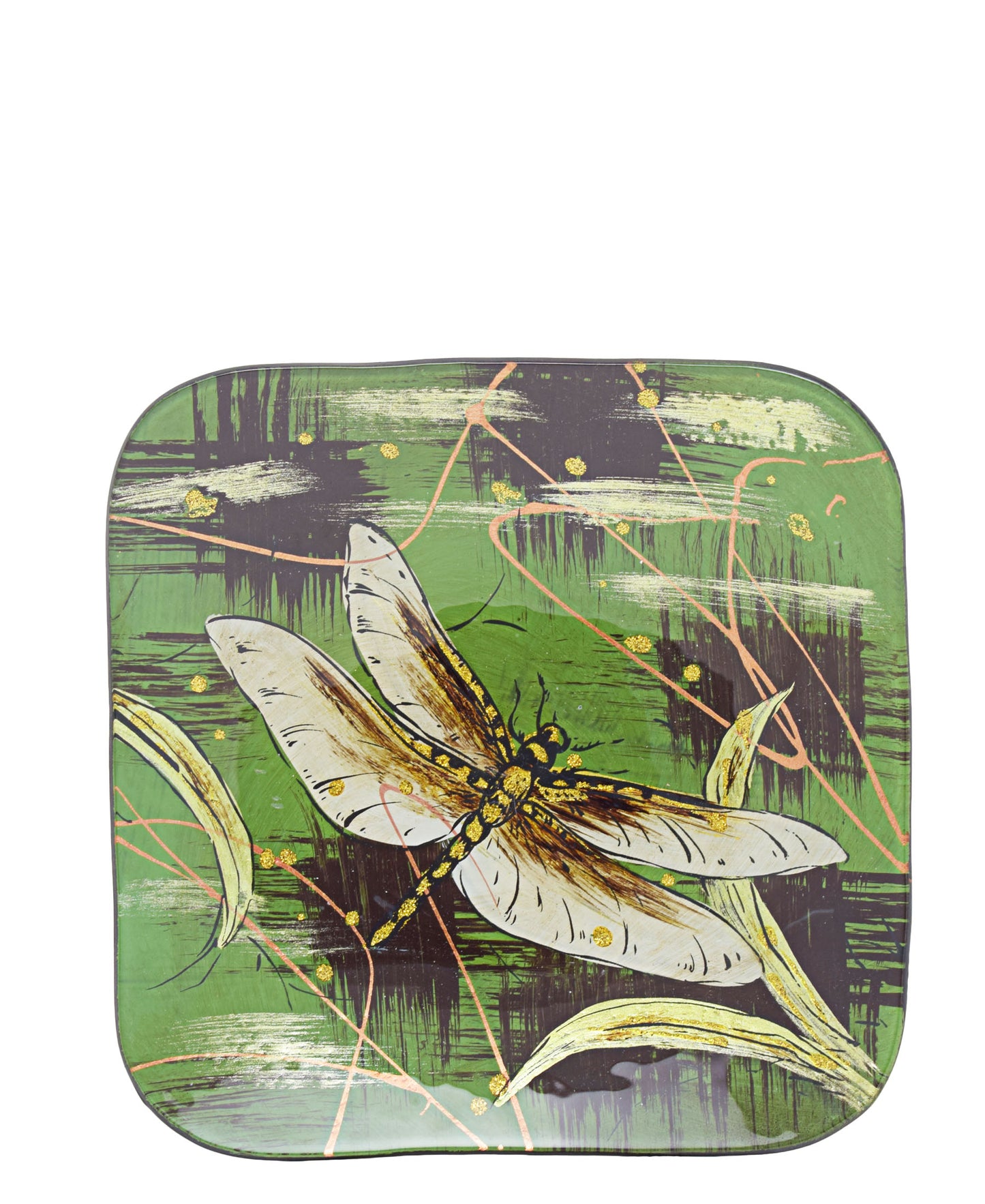 Kitchen Life DragonFly Square Platter - Green