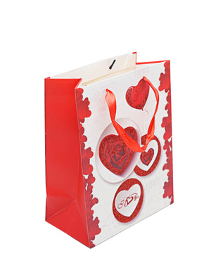 Lovers Design Heart Gift Bag - Red