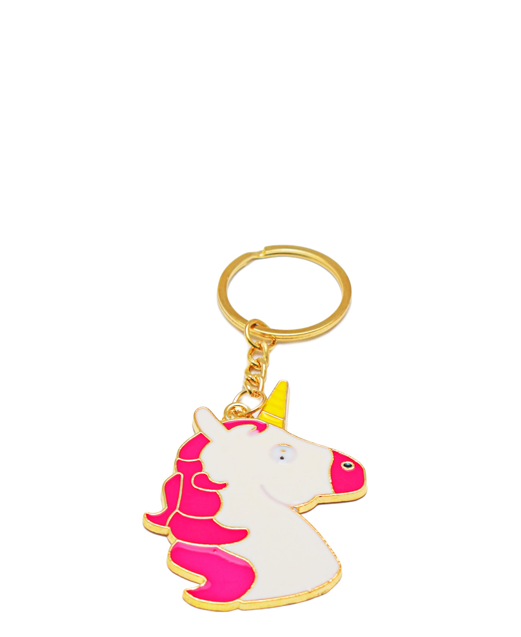 Fashion Jewellry Key Chain Unicorn - Pink & White