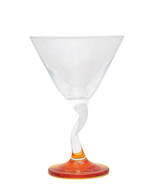 Glacier Zikzak Martini Glass - Orange