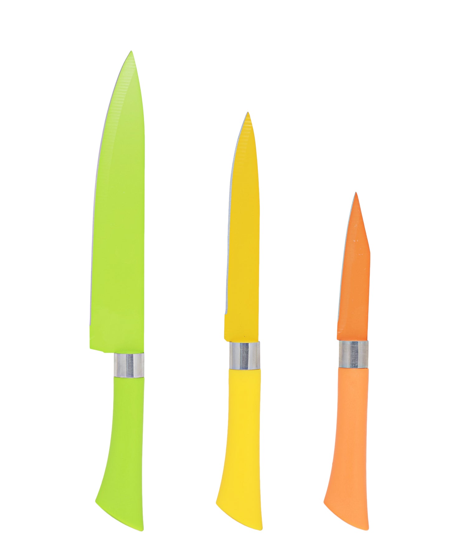 Table Pride 3 Piece Knife Set - Green, Orange & Yellow