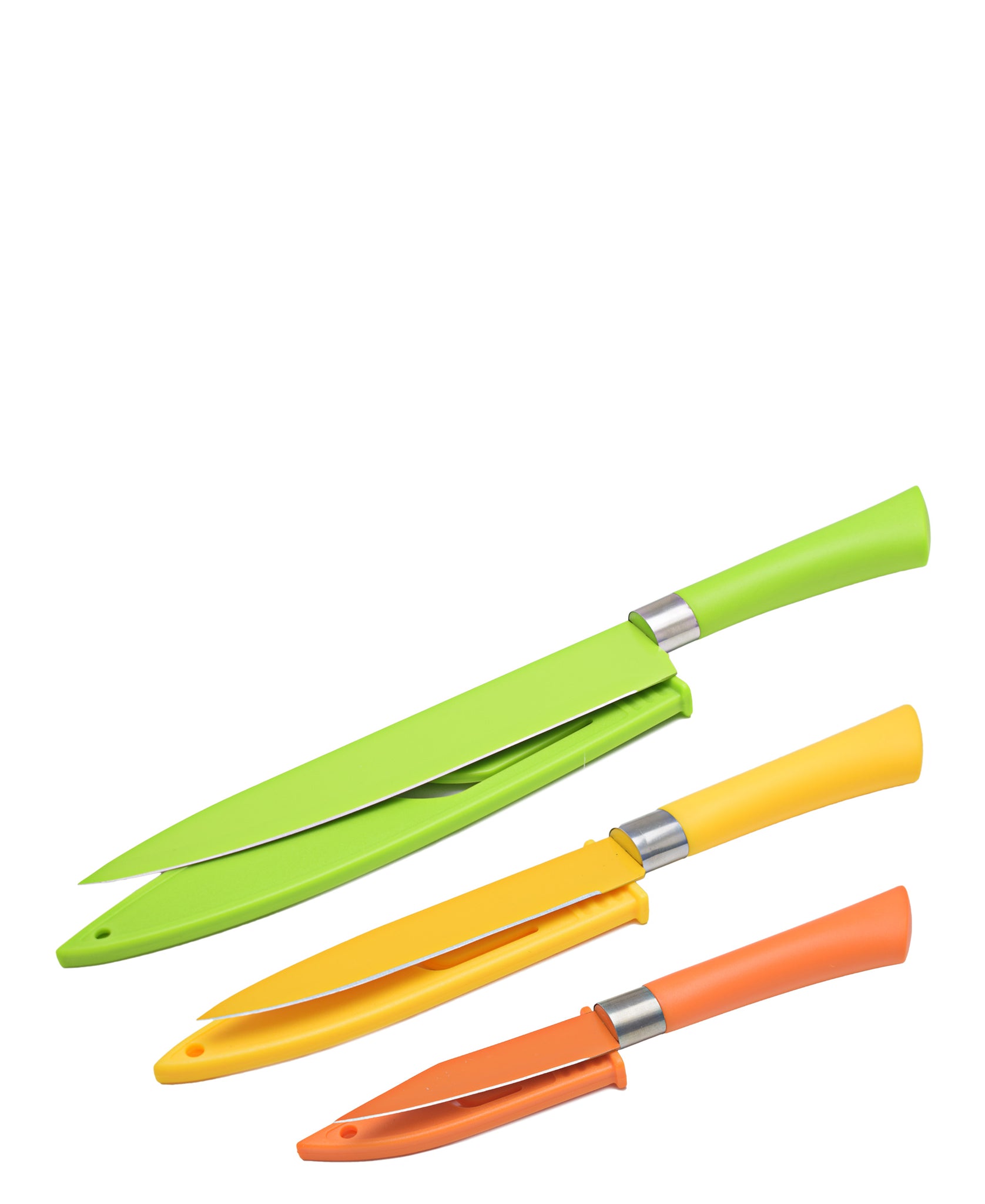 Table Pride 3 Piece Knife Set - Green, Orange & Yellow