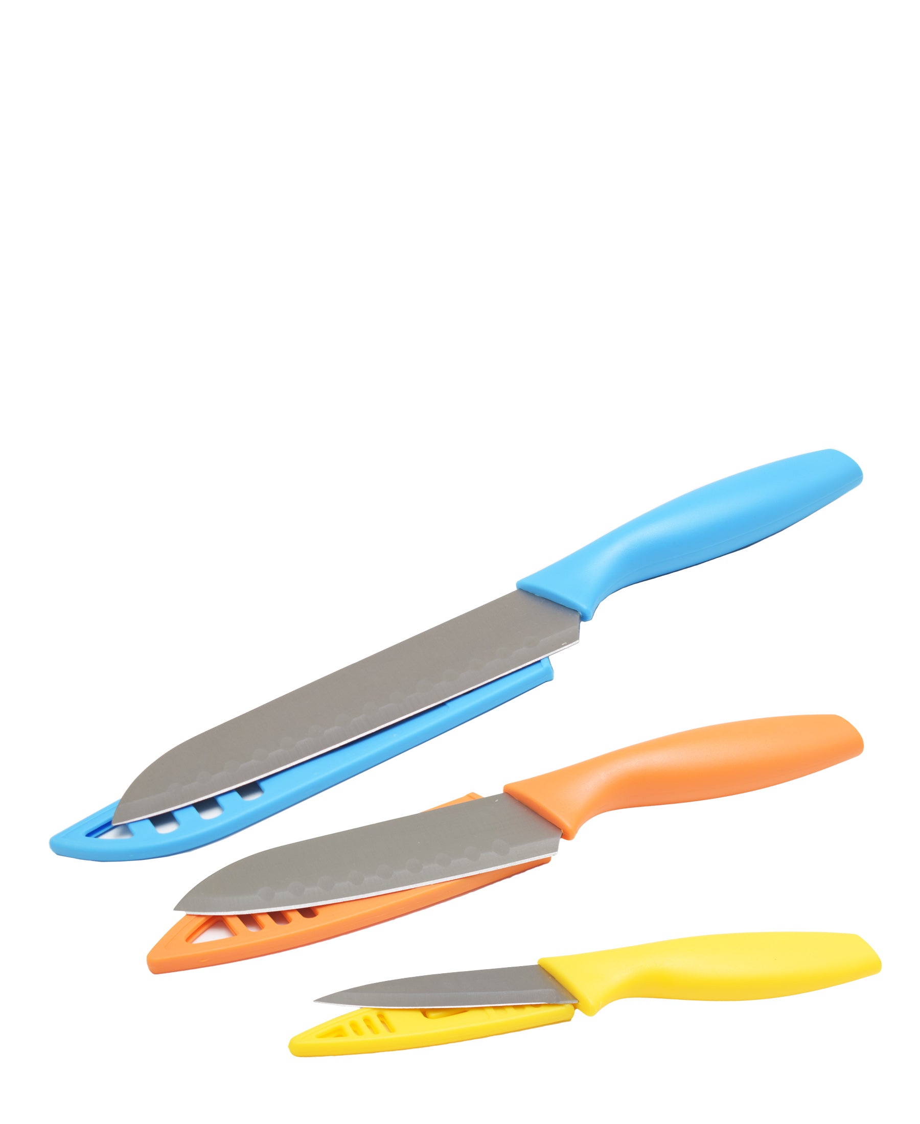 Table Pride 3 Piece Knife Set - Blue, Orange & Yellow