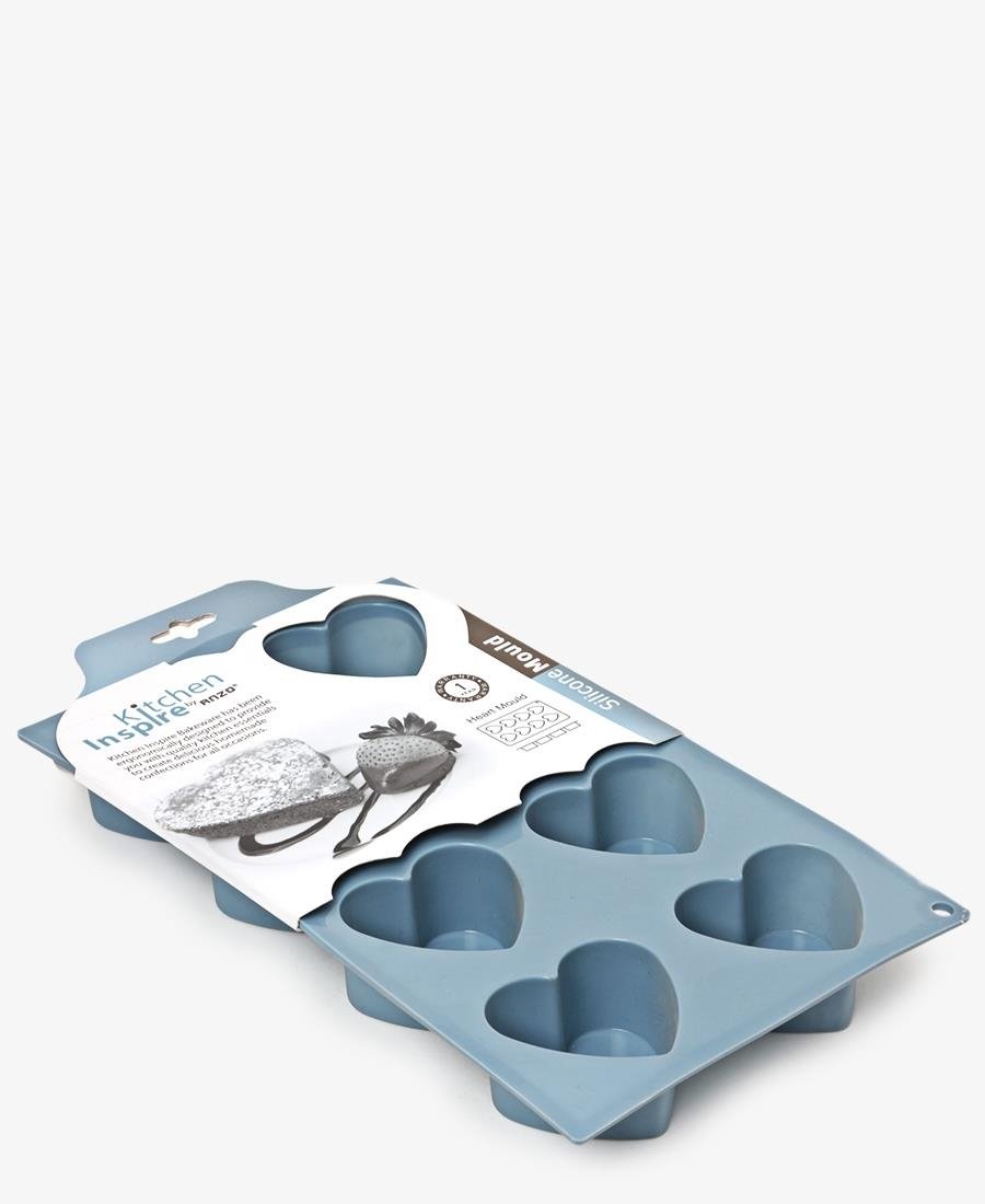 Kitchen Inspire Silicone 8 Hole Heart Mould - Blue