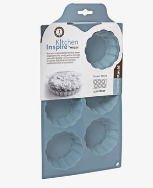 Kitchen Inspire Silicone 6 Hole Flower Mould - Blue