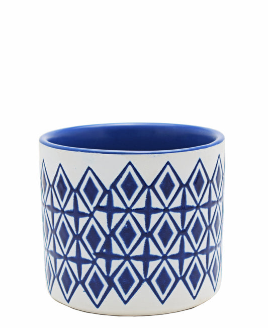 Urban Decor Aqua 11cm Pot - Blue & White