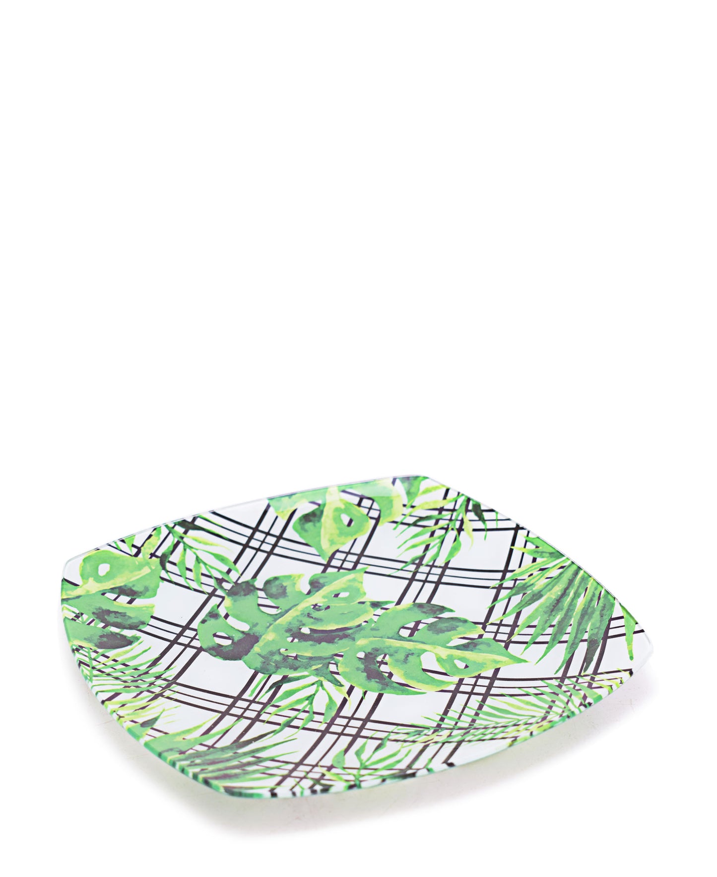 Kitchen Life Checkered Square Platter 25cm - Green