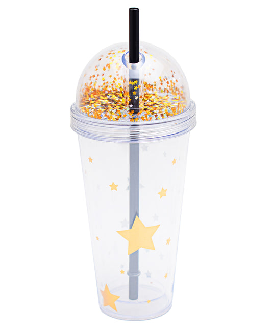 Kitchen Life Plastic Tumbler DW Stripe Straw 350ML