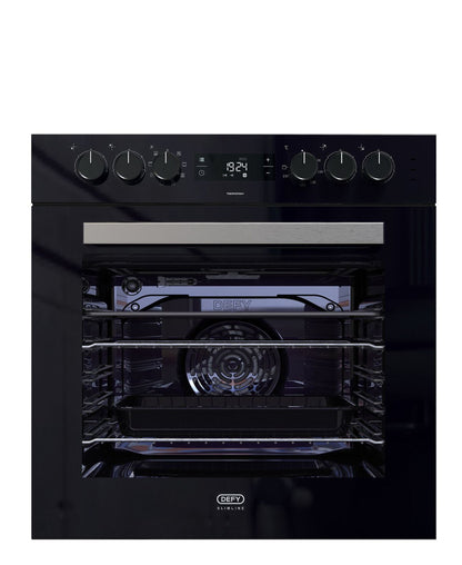 Defy DBO488 Slimline Oven Thermofan - Black