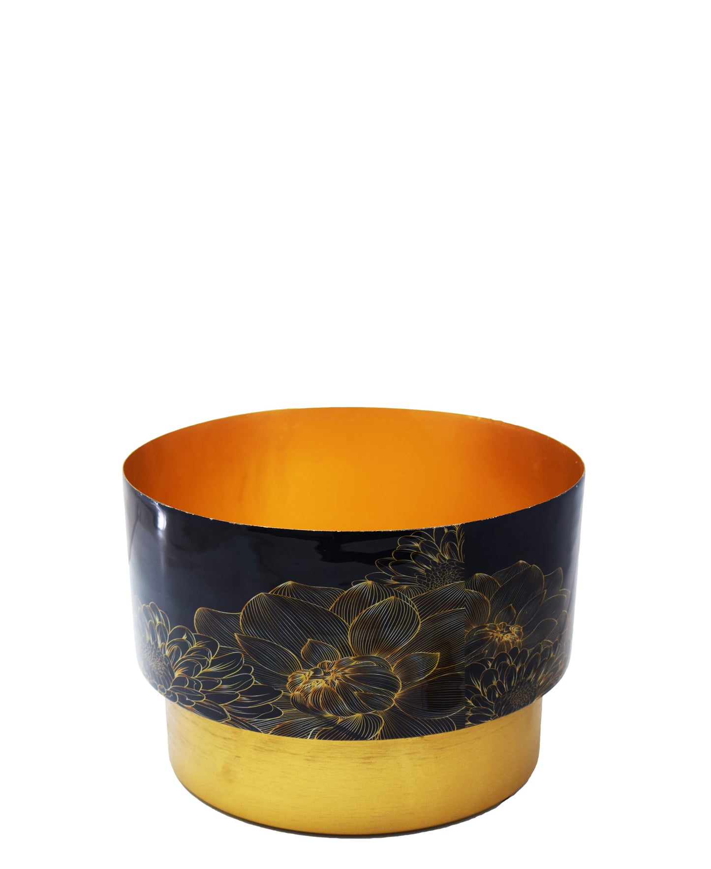 Urban Decor 30 x 20cm Sarai Pot With Pattern - Black & Yellow