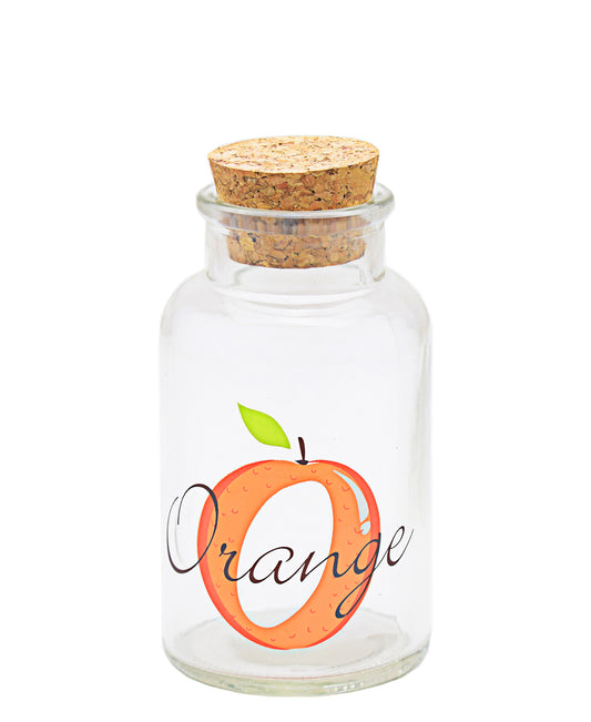 LAV Orange Jar With Cork Lid - Clear
