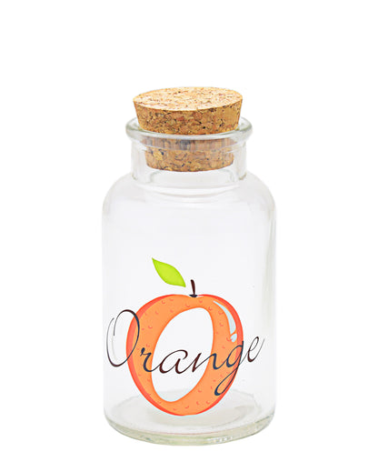 LAV Orange Jar With Cork Lid - Clear