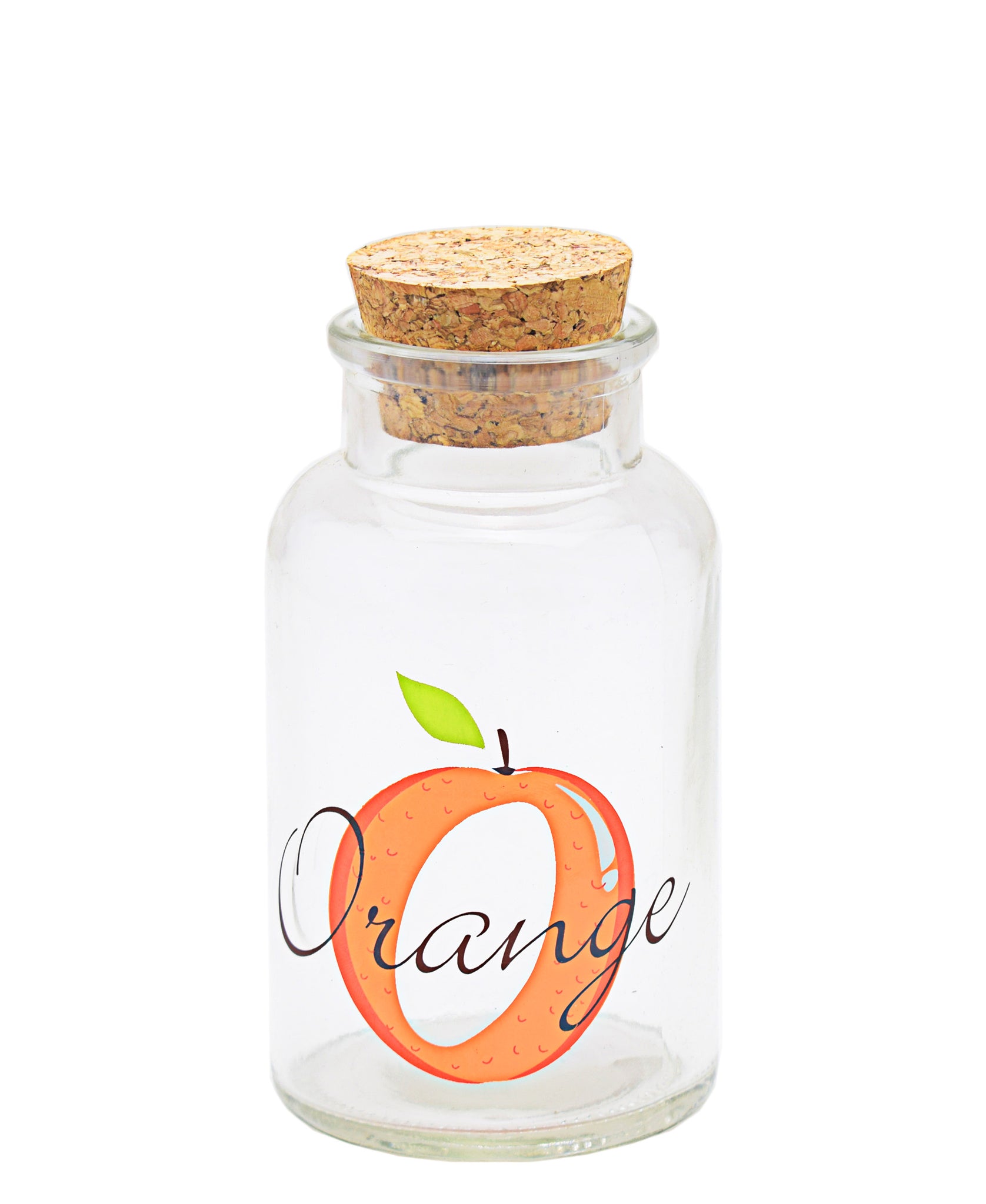 LAV Orange Jar With Cork Lid - Clear
