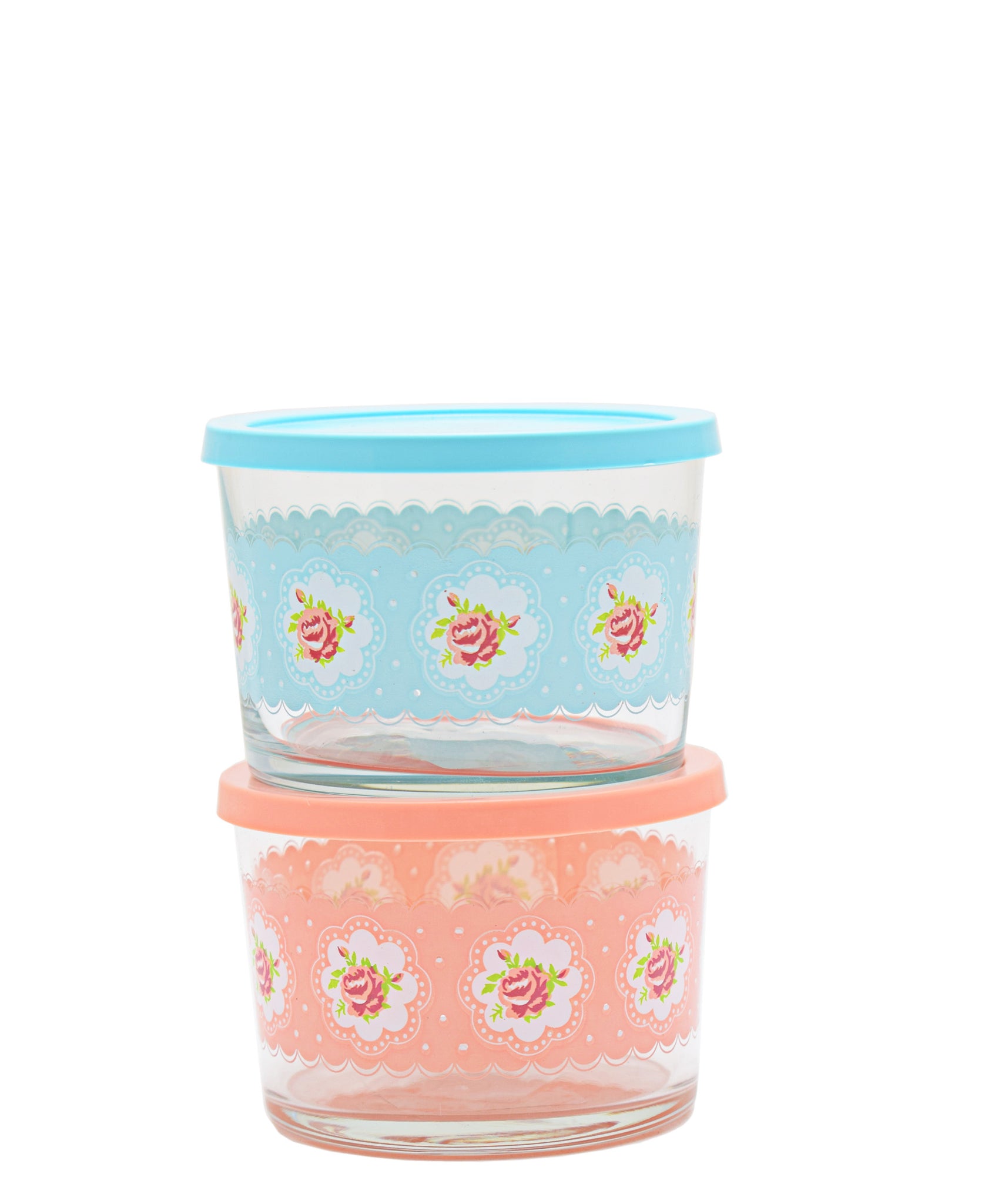 LAV 240ml 2 Piece Bowl With Lid - Pink & Blue