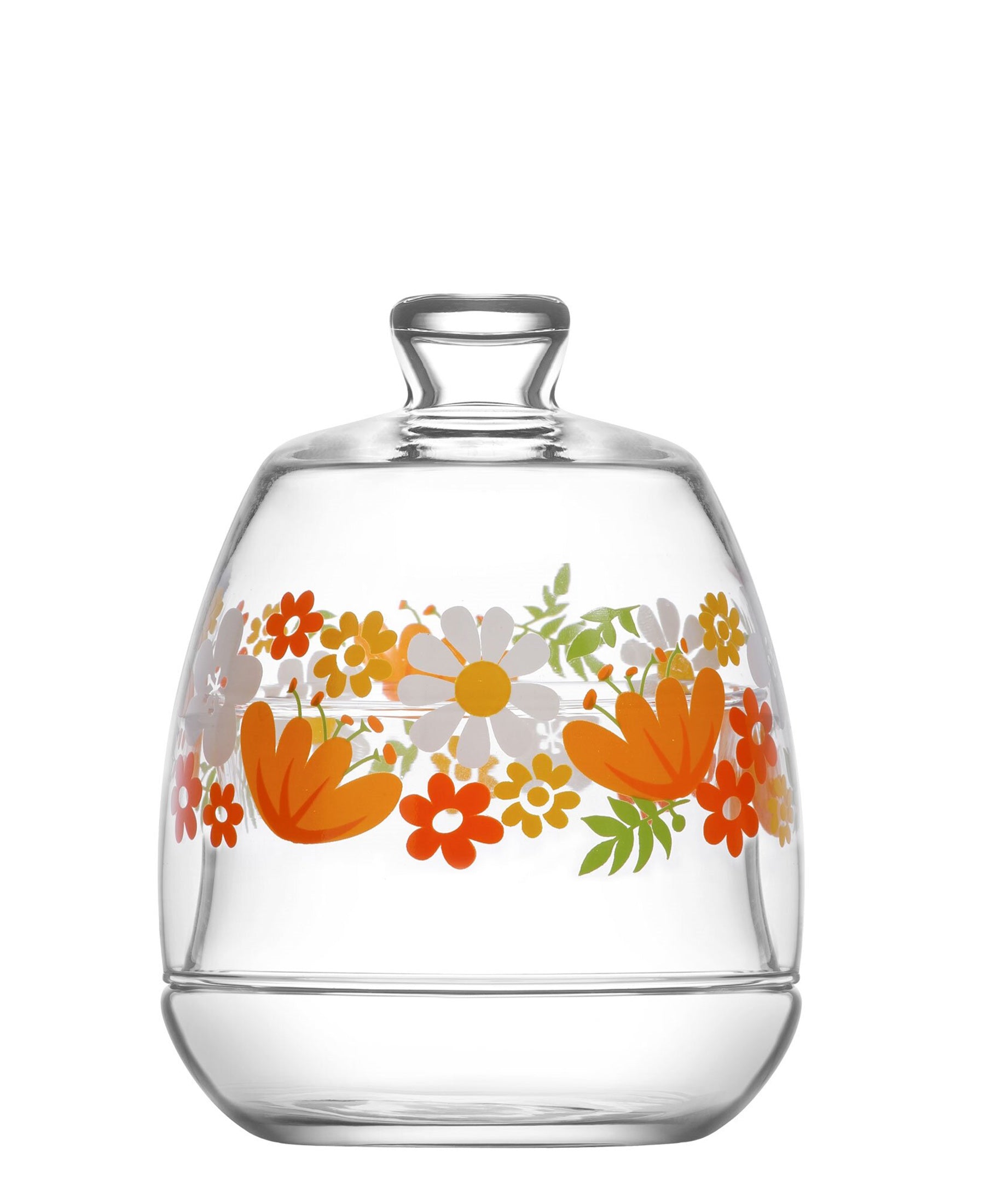 LAV Sole Sugar Bowl - Clear With Floral Print