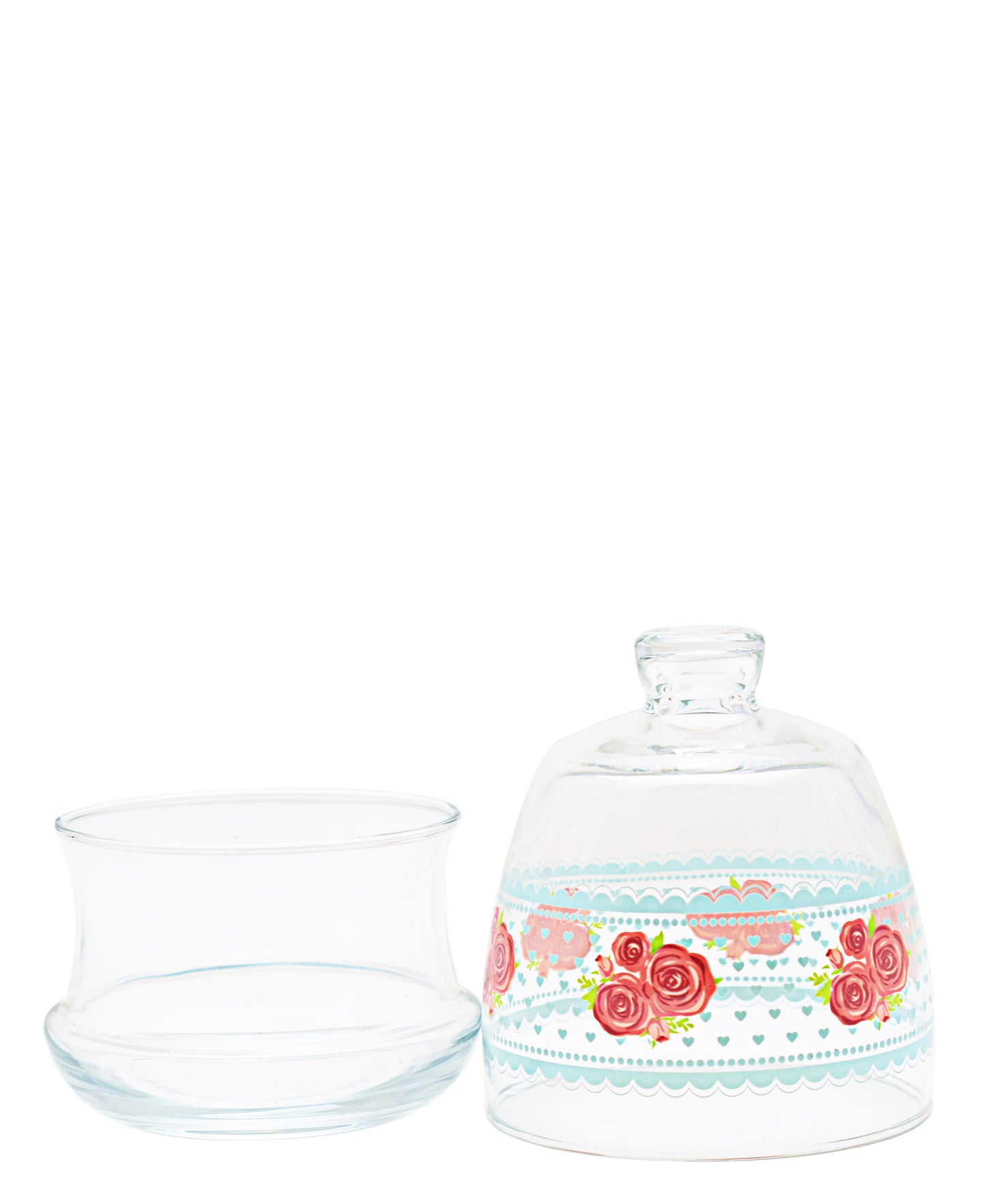 LAV Lora Sugar Bowl - Clear With Floral Print