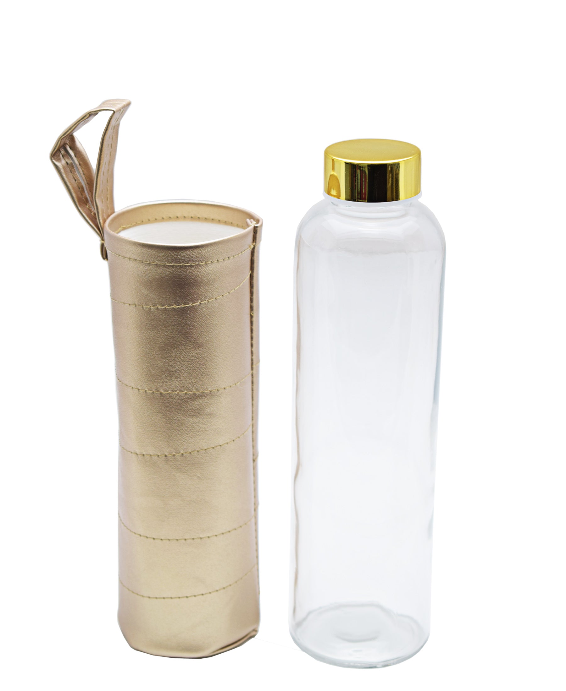 Regent Glass Bottle With Pu - Gold