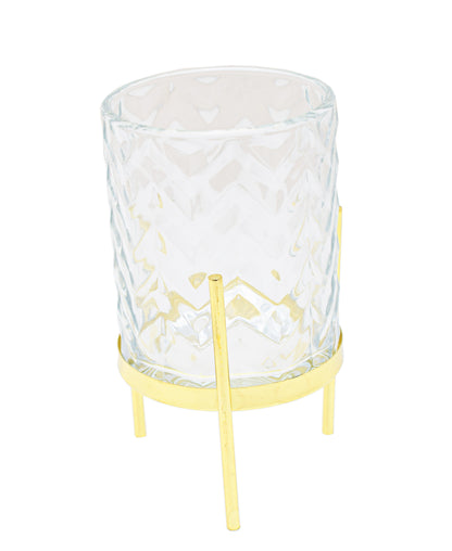 Urban Decor Bella Clear Candle Holder - Gold