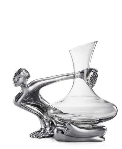 Carrol Boyes Glass Decanter Set On The Brink - Silver