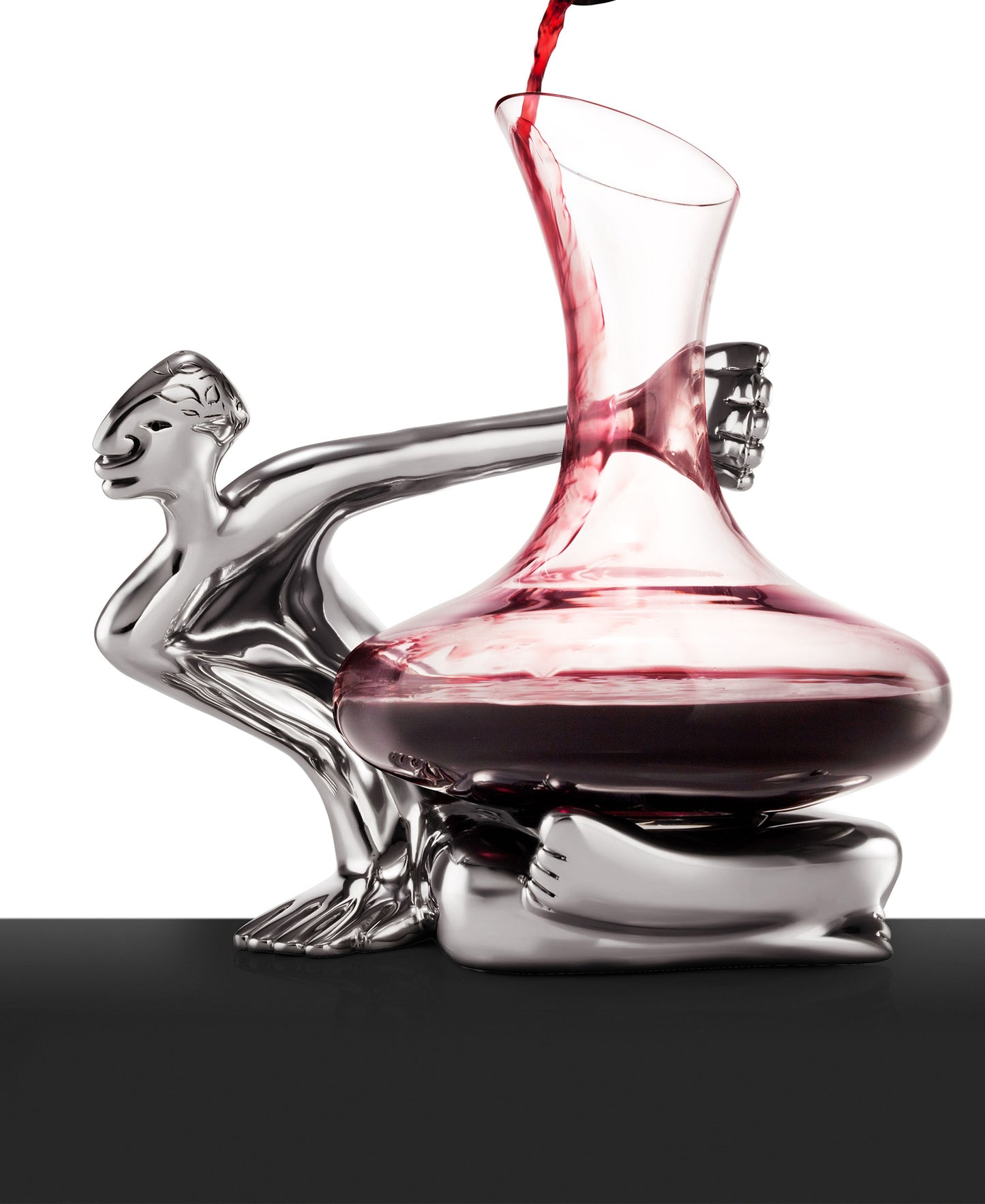 Carrol Boyes Glass Decanter Set On The Brink - Silver