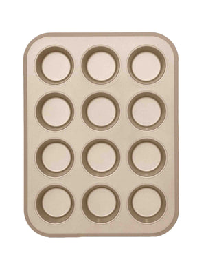 Kitchen Life 12 Cup Muffin Pan - Gold