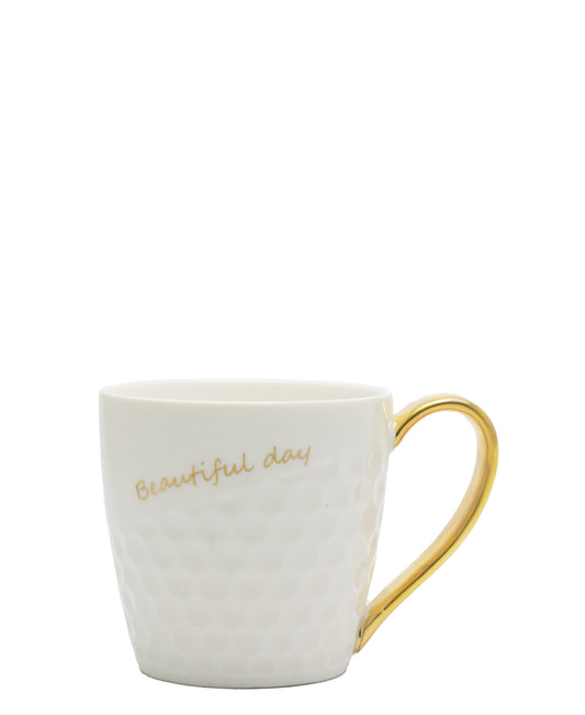 Kitchen Life Beautiful Day Mug - White & Gold