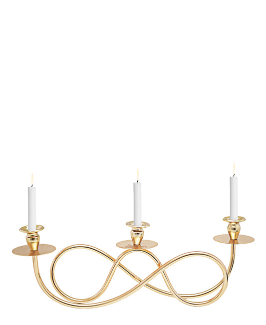 Infinity 3 Arm Candle Holder - Gold