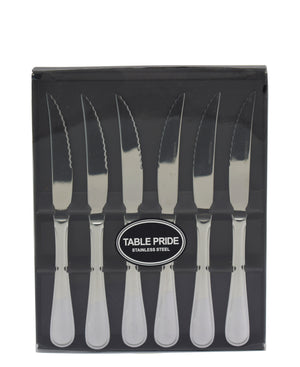 Table Pride Steak Knife 6 Piece - Silver
