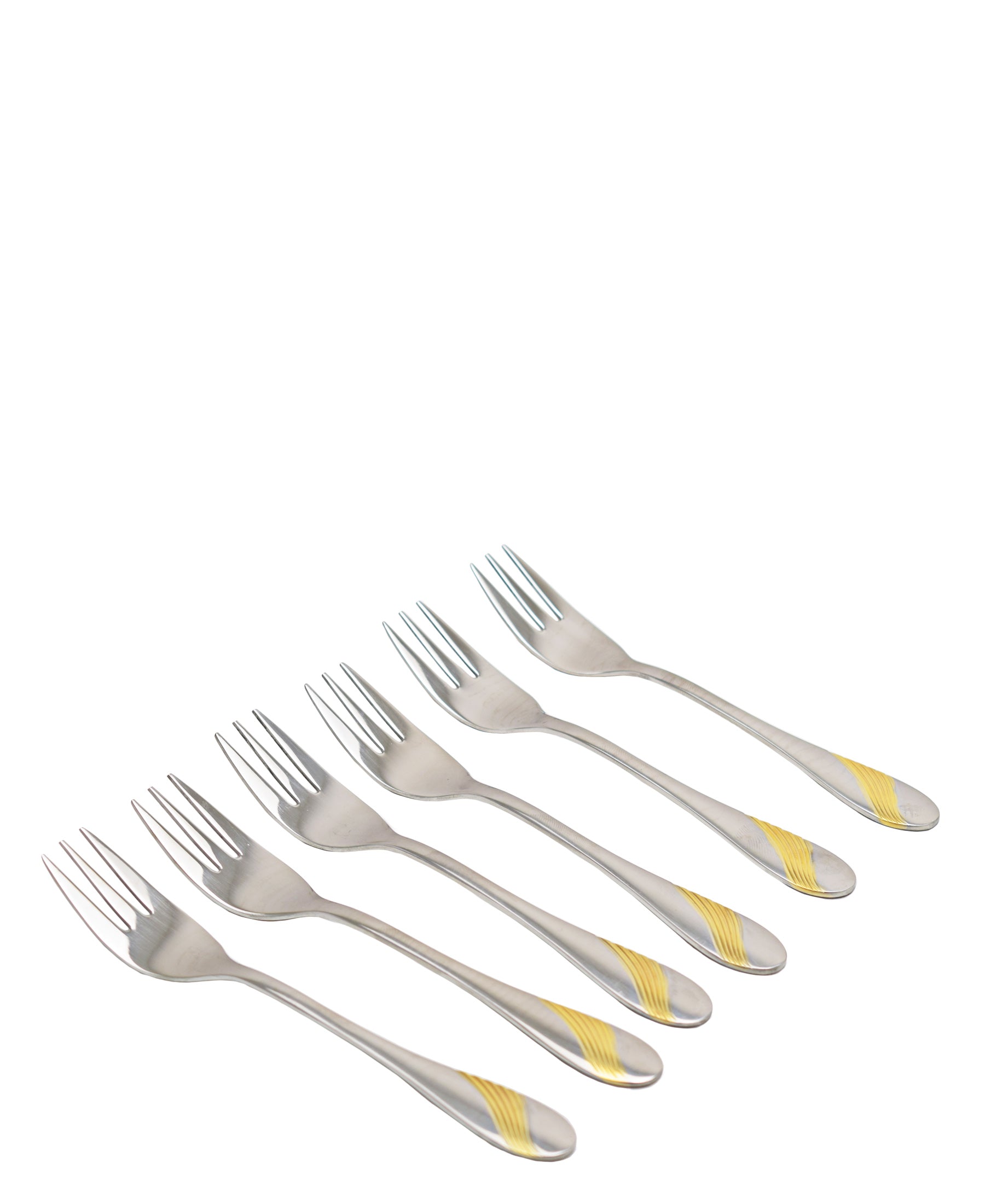 Kitchen Life Cake Forks 6 Piece - Gold Plated