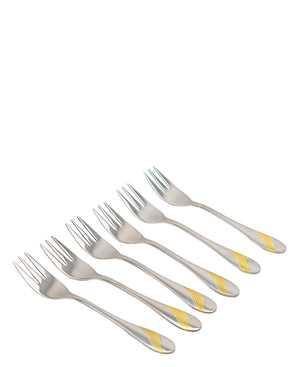 Kitchen Life Cake Forks 6 Piece - Gold Plated