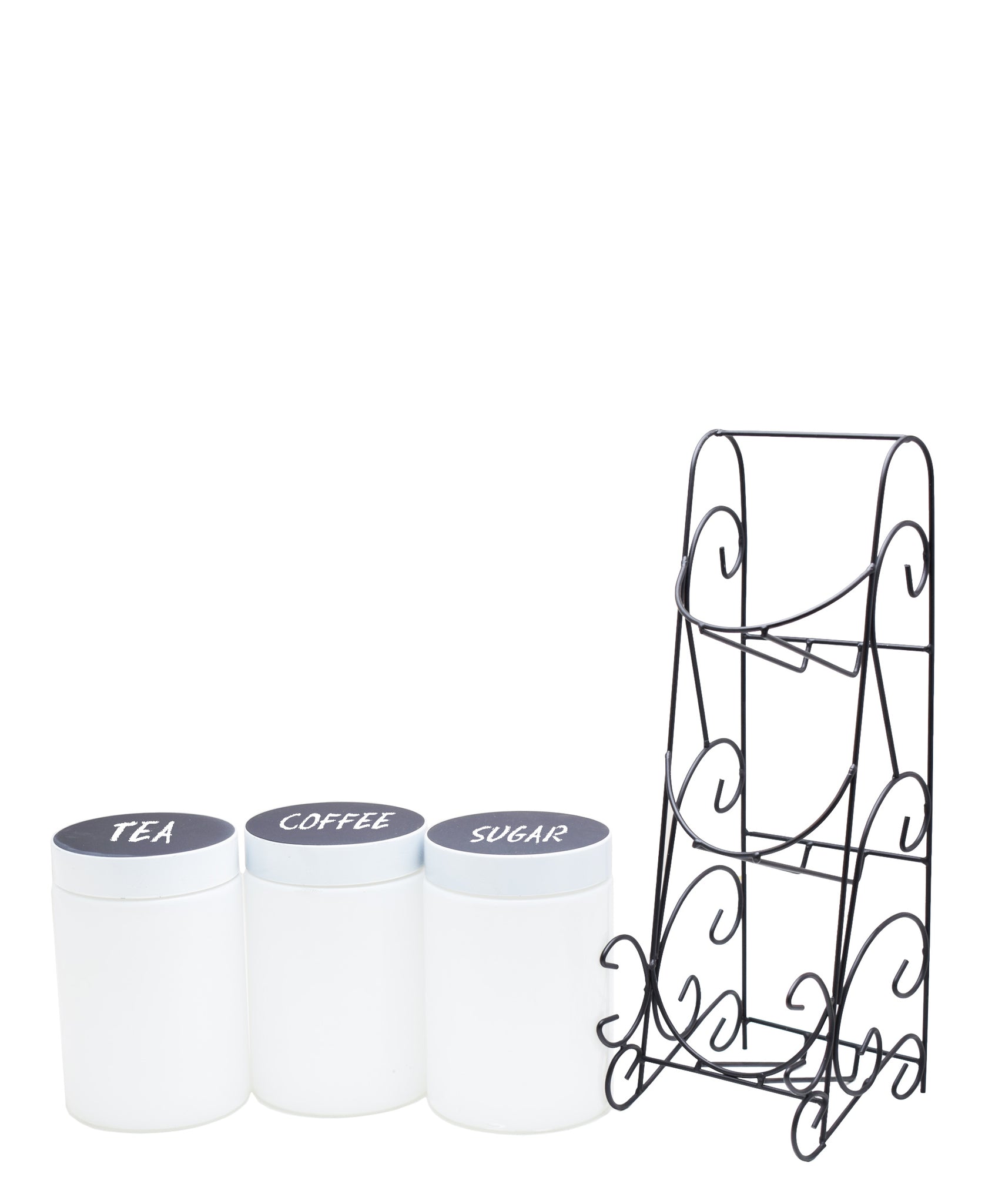 Canister On Stand Set - Black