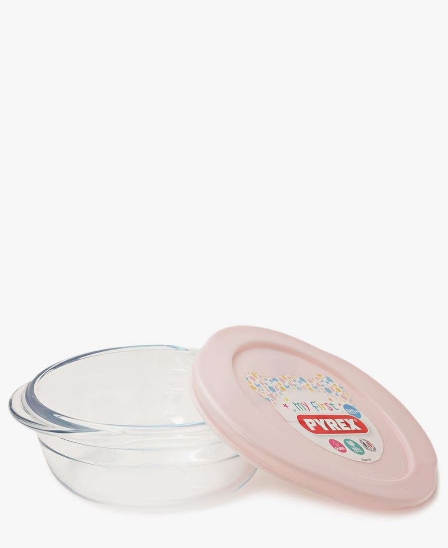 Pyrex 350Ml Round Dish With Lid - Light Pink