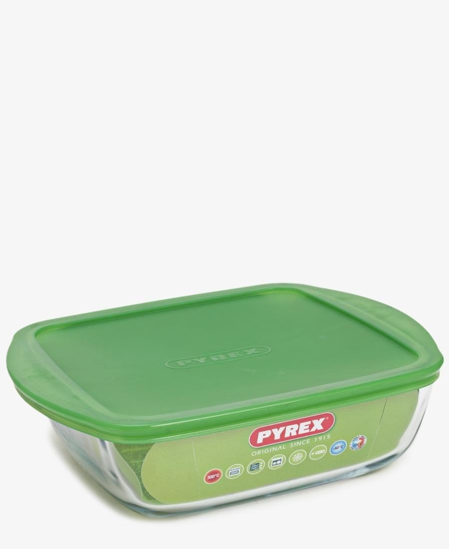 Pyrex 2.5Lt Square Dish With Lid - Clear