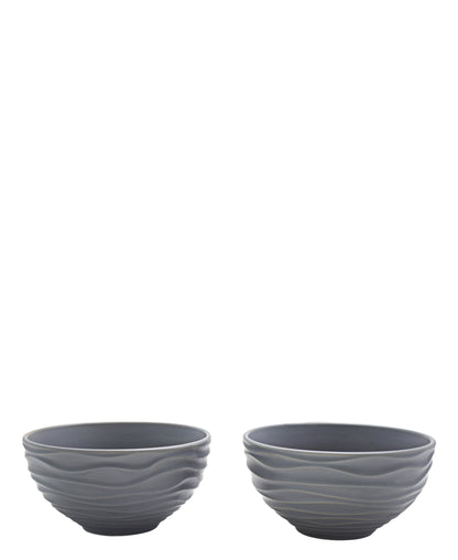 Eetrite Ripple Tapas 2 Piece Bowls - Charcoal