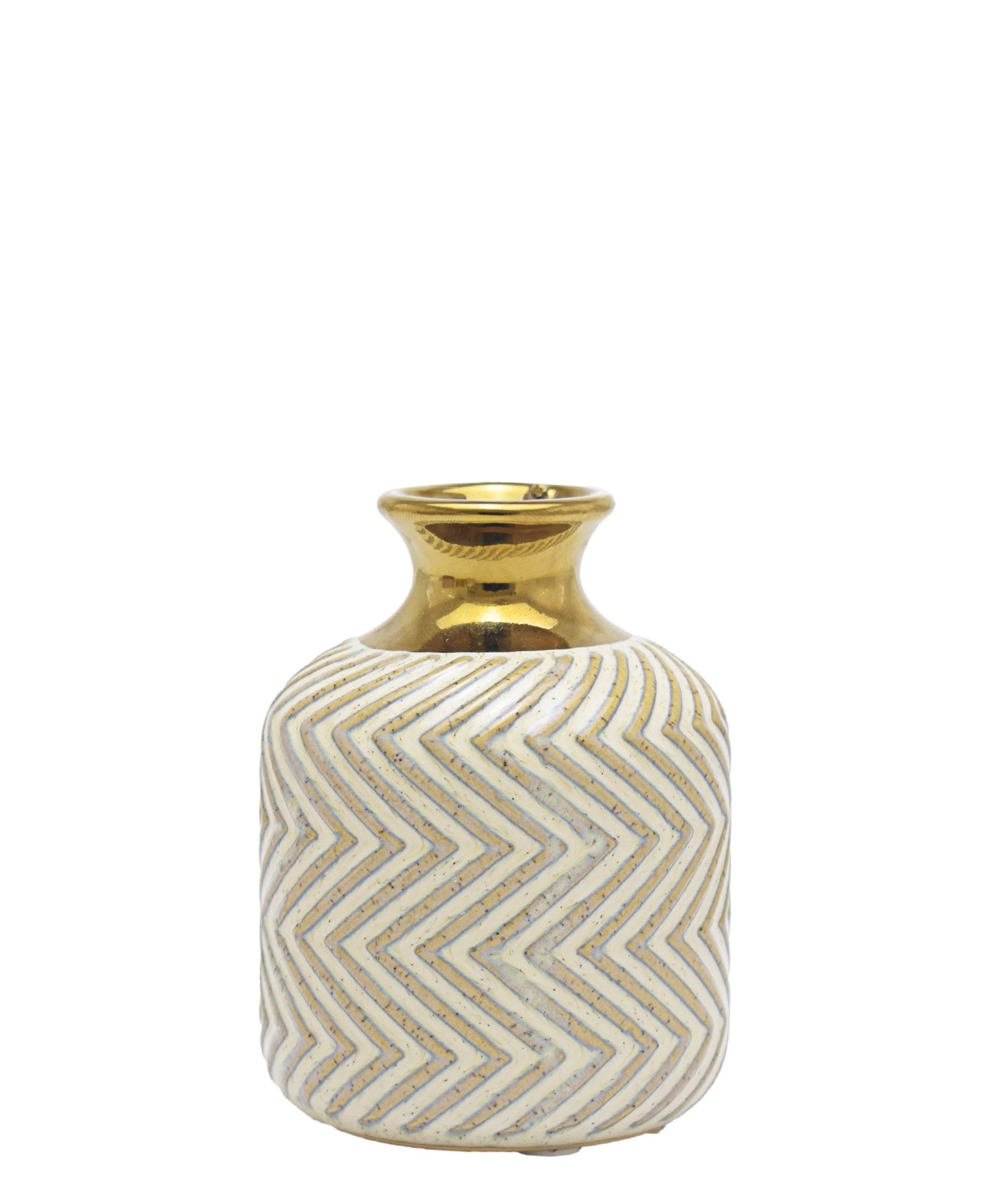 Urban Decor Oatmeal Bottle Vase - Gold & Brown