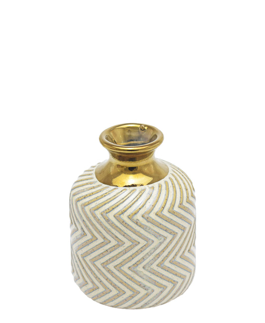 Urban Decor Oatmeal Bottle Vase - Gold & Brown