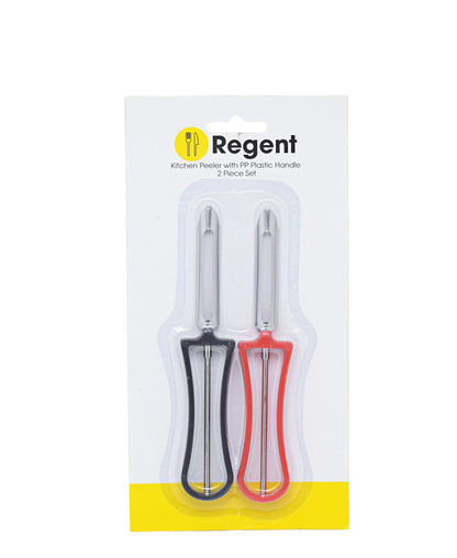 Regent Kitchen Vegetable Peeler 2 Piece Set - Black & Red