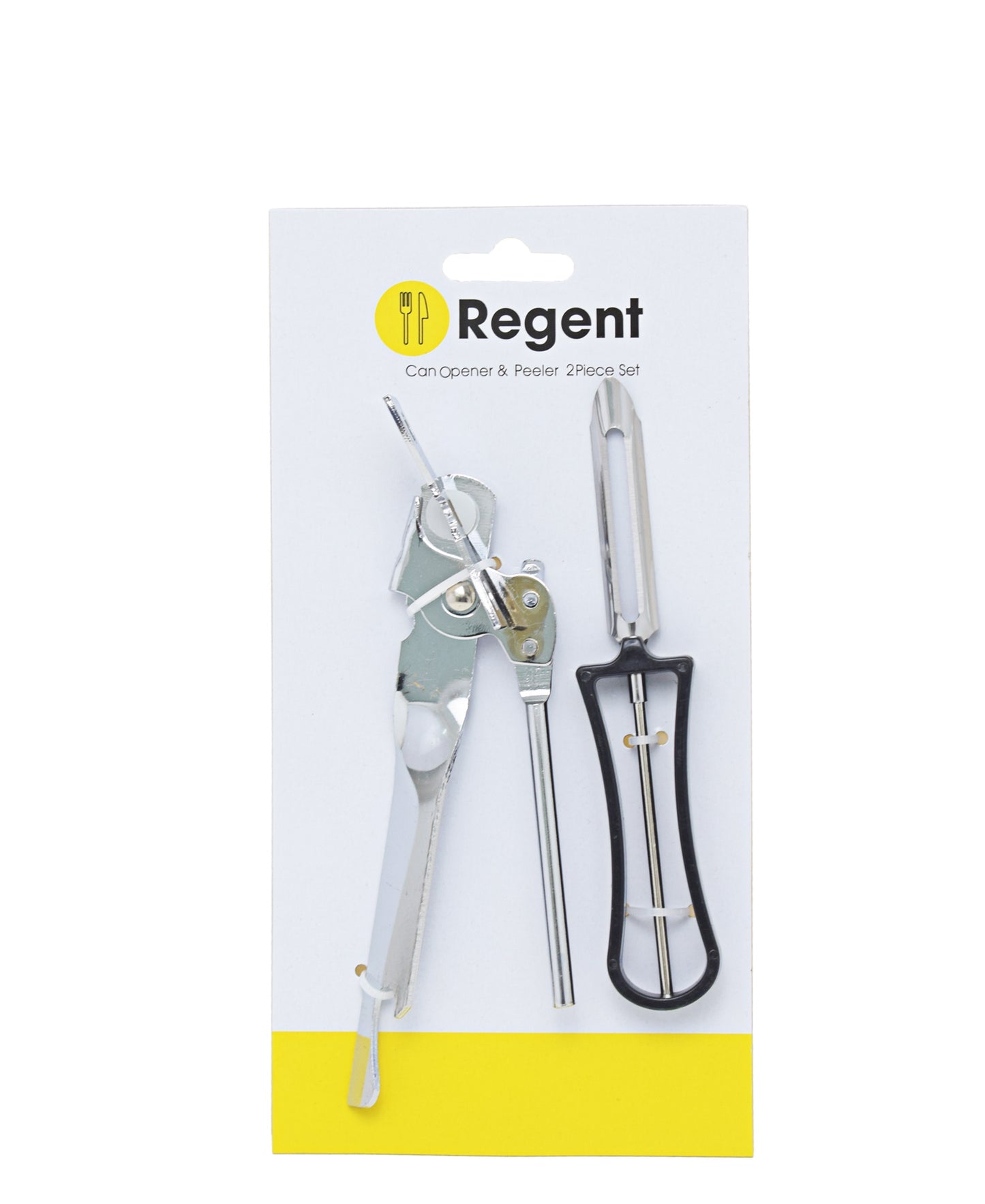 Regent Kitchen Can Opener & Peeler 2 Piece Set - Silver and Black