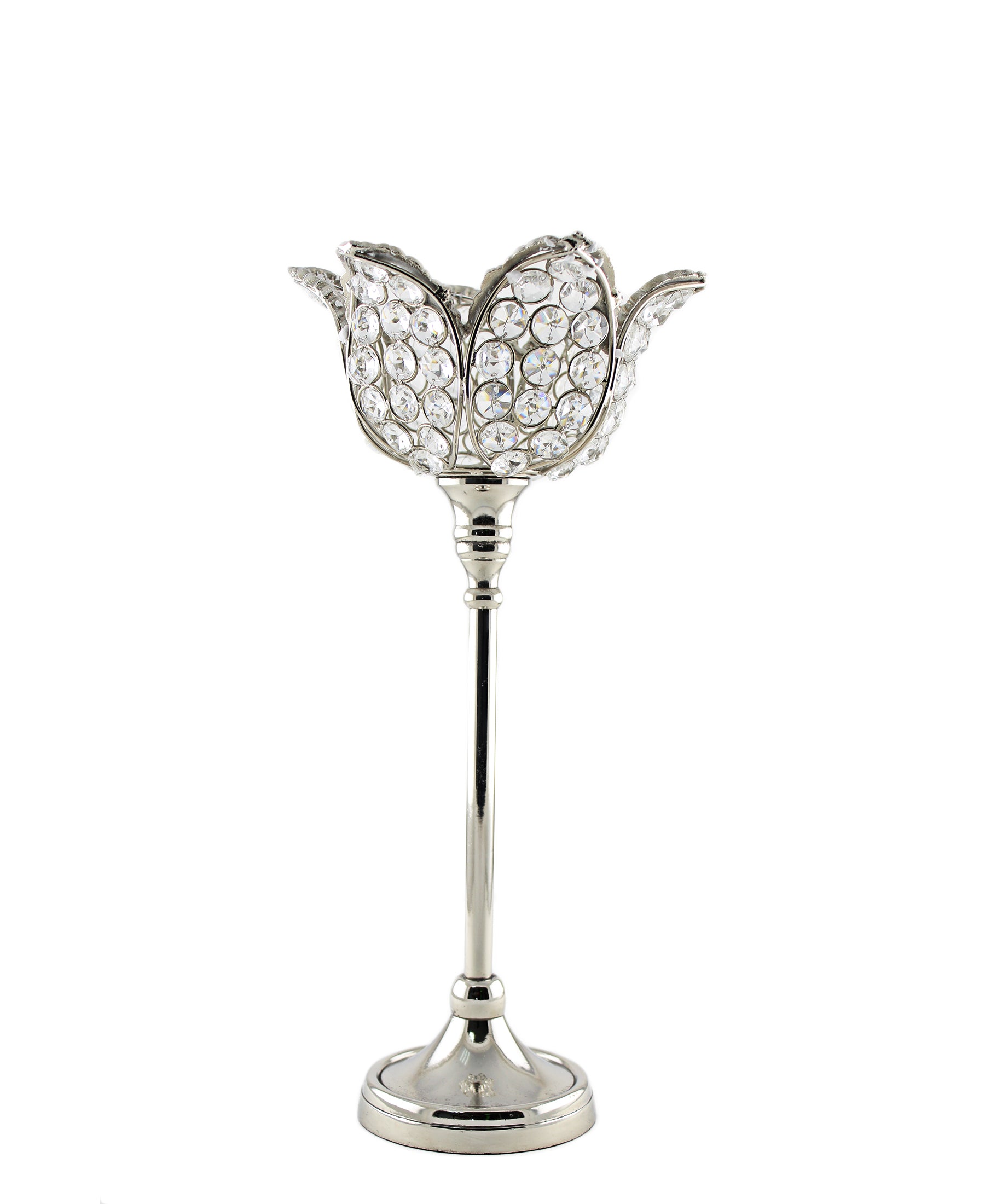 Majestic Candle Holder Tulip Shaped - Silver