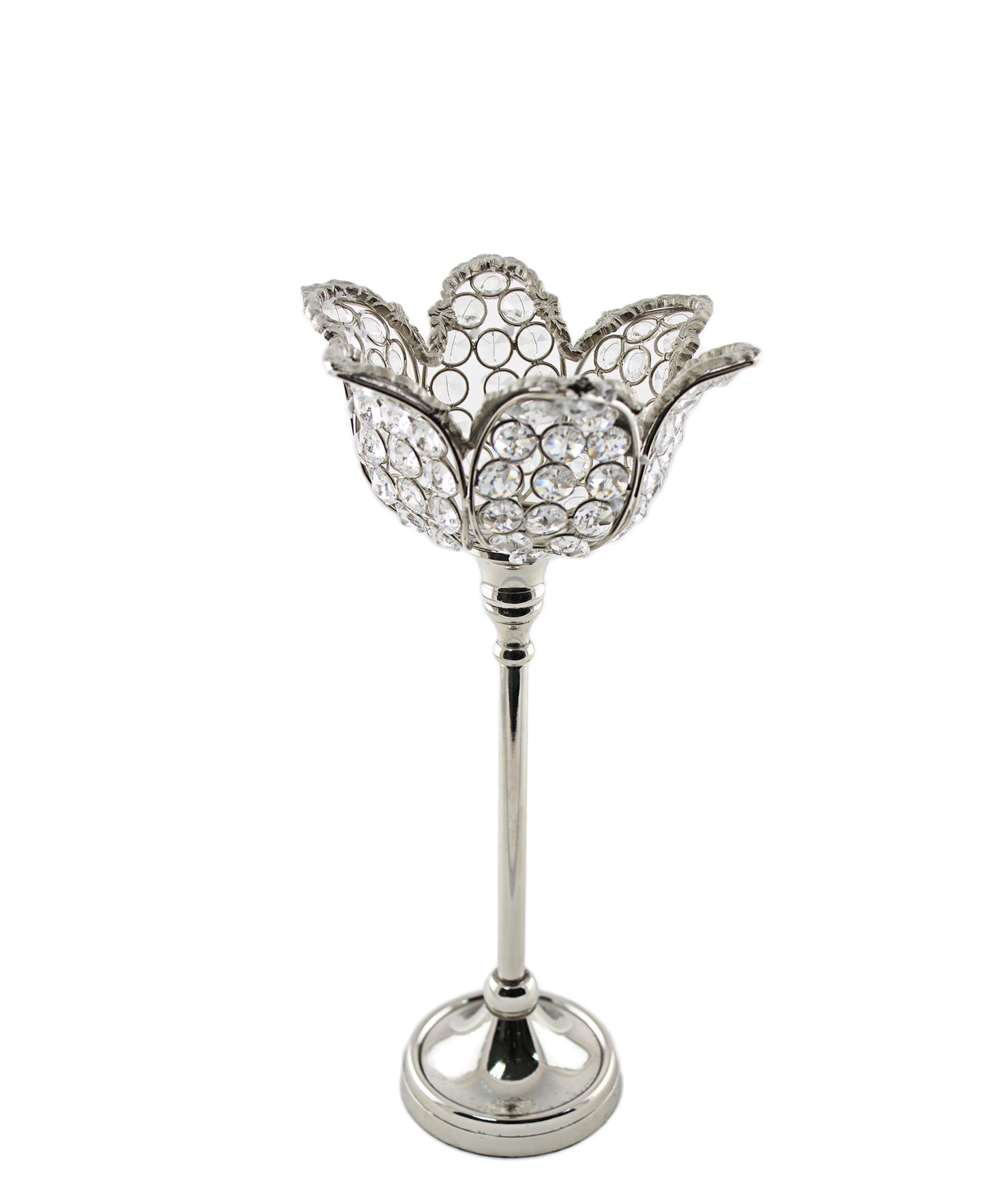 Majestic Candle Holder Tulip Shaped - Silver