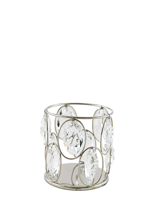 Majestic Crystal Candle Holder - Silver