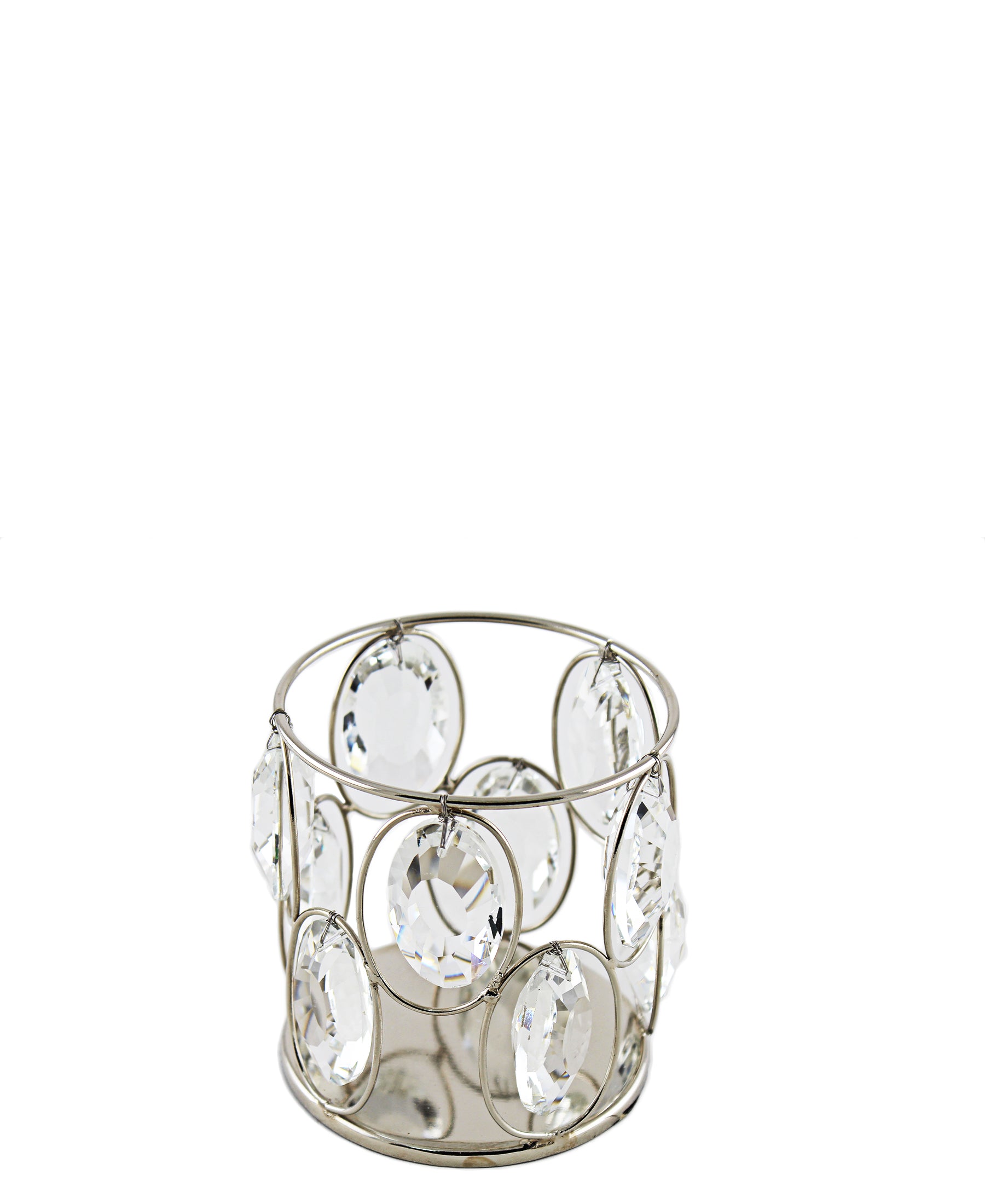 Majestic Crystal Candle Holder - Silver