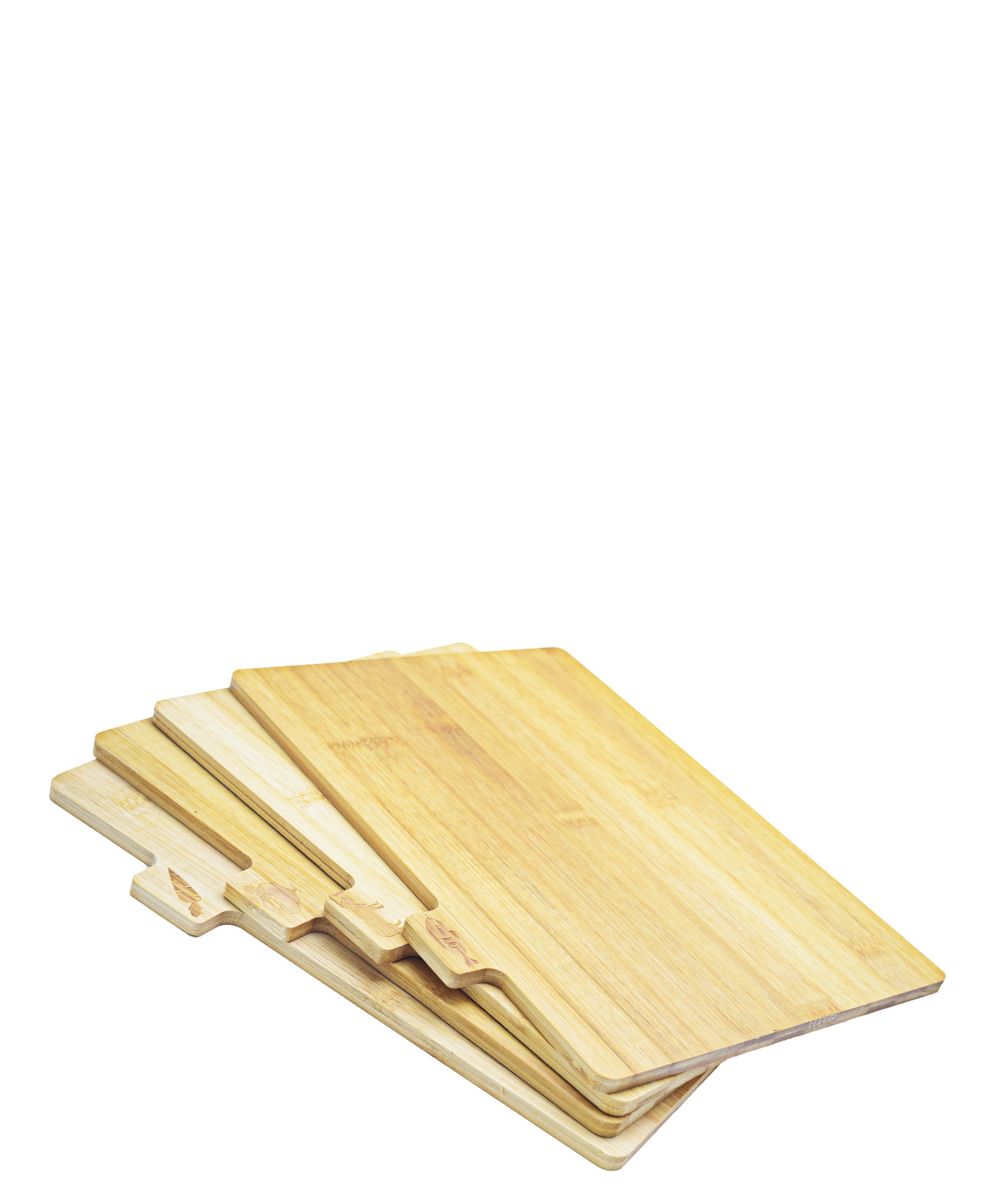 Excellent House 5 Piece Cutting Board Set With Holder - Brown