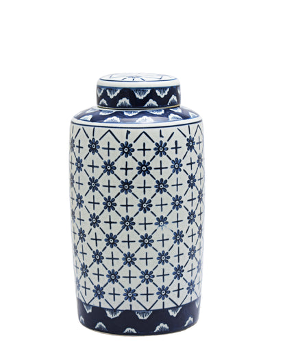 Urban Decor 26cm Damini Ginger Jar with Lid - Blue